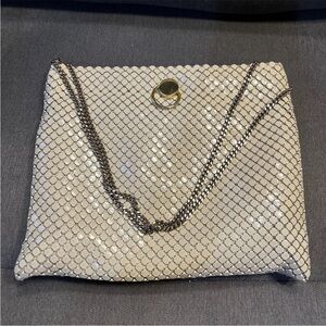 1970’s Fa-cile Bone Beige Metallic Mesh Bag Hong Kong